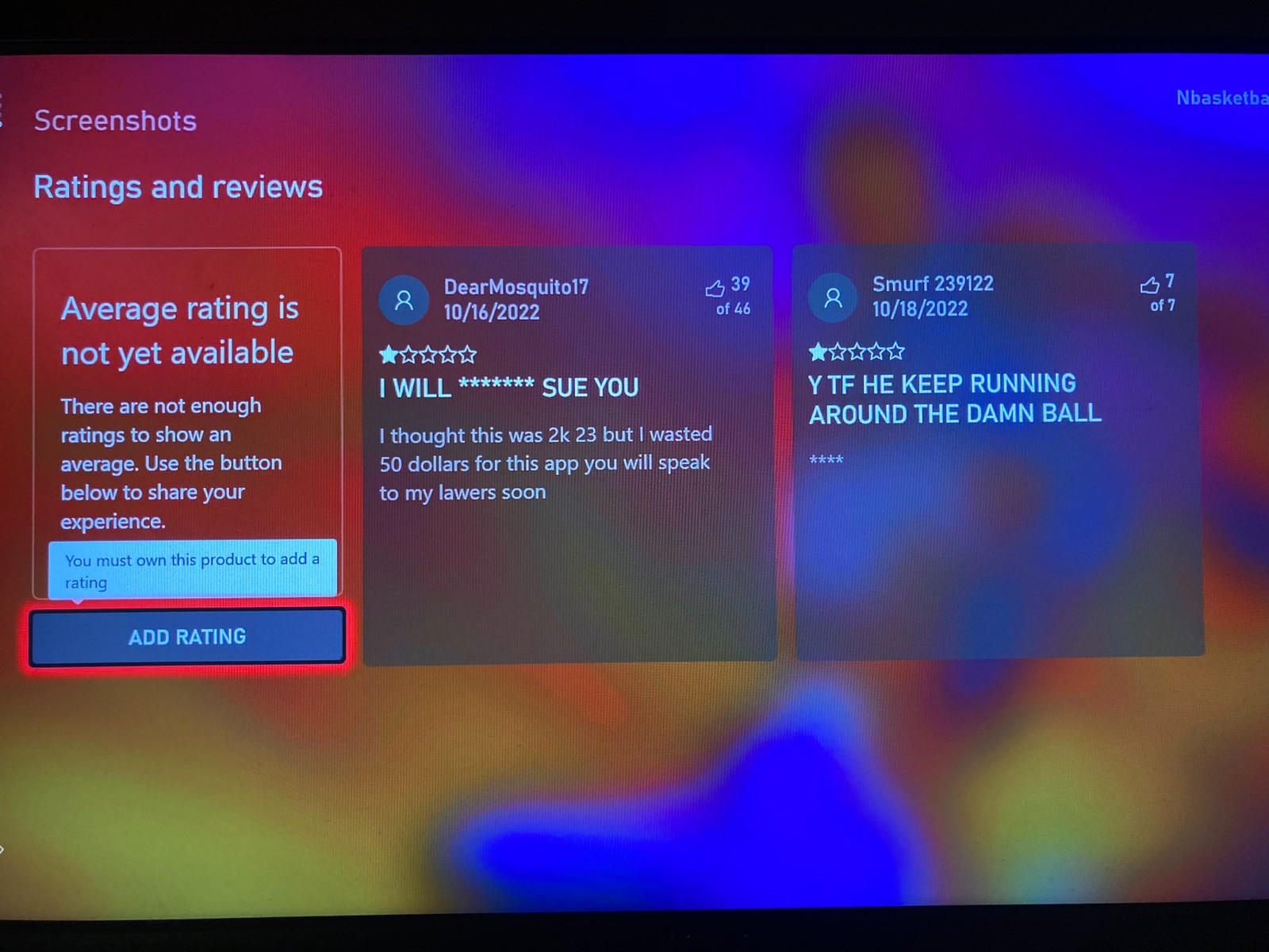 Xbox平台也有假冒《NBA 2K23》 两名玩家上当购买差评