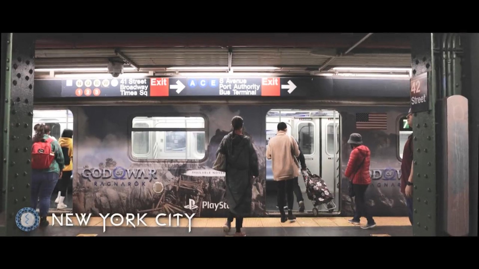 战神：战神黄昏新公布的广告用“北欧风格”改造纽约地铁站
