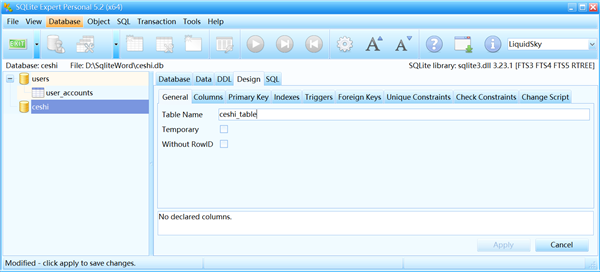 SQLite Expert中文版如何建表